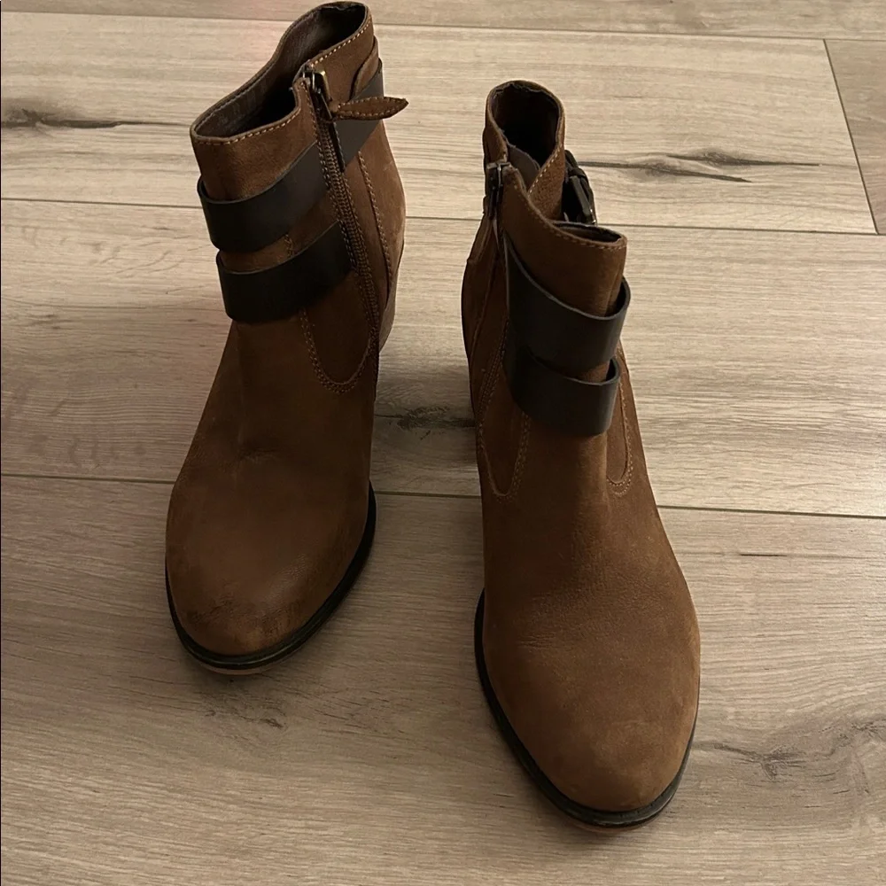 Franco Sarto Brown Leather Ankle Boots - Picture 5 of 9